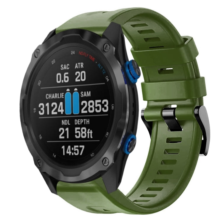 For Garmin Descent MK 2i Metal Buckle Solid Color Silicone Watch Band
