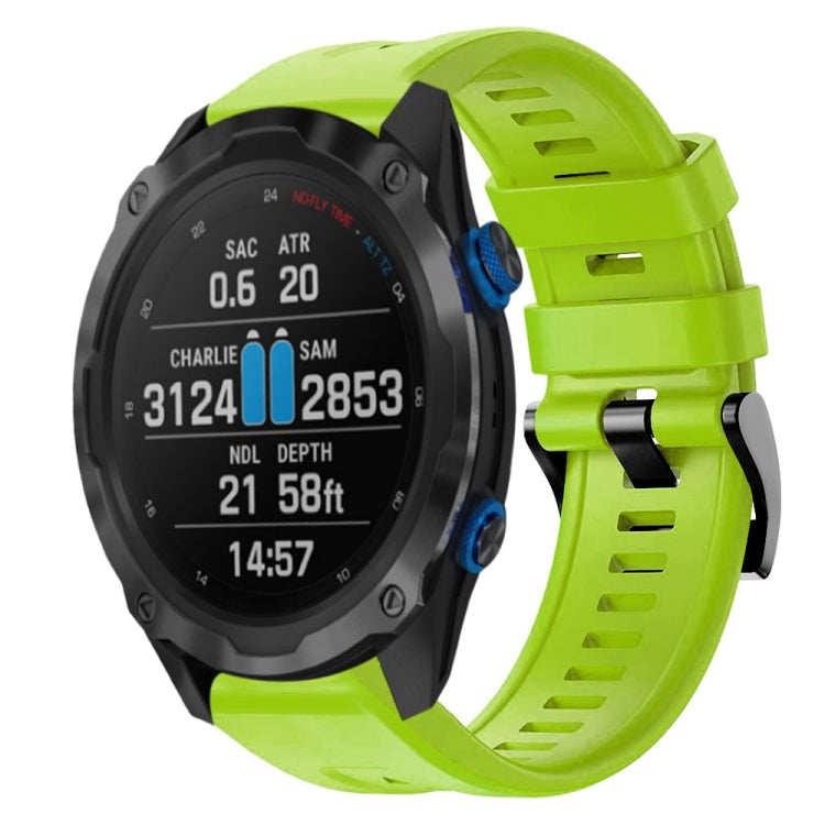 For Garmin Descent MK 2i Metal Buckle Solid Color Silicone Watch Band