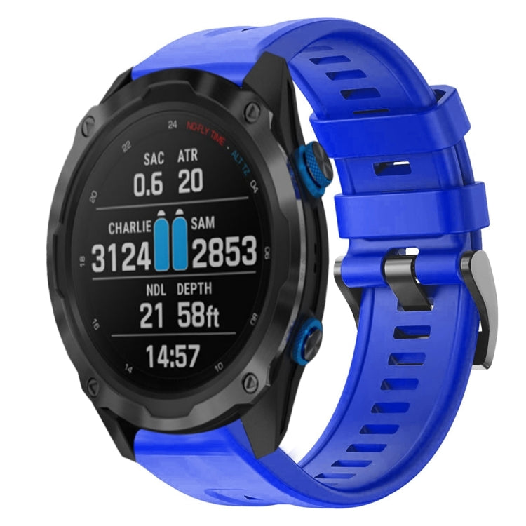 For Garmin Descent MK 2i Metal Buckle Solid Color Silicone Watch Band