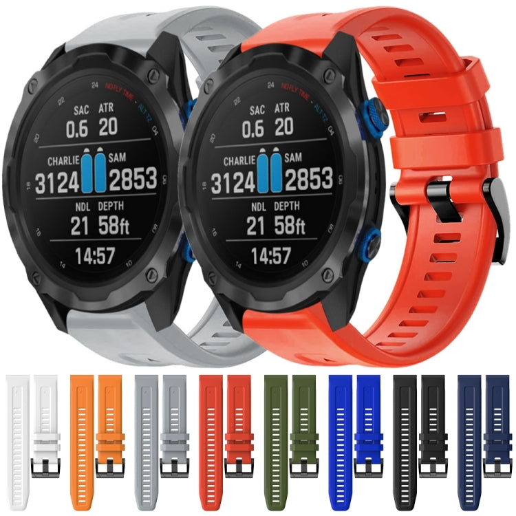For Garmin Descent MK 2i Metal Buckle Solid Color Silicone Watch Band