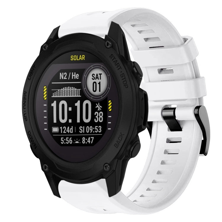 For Garmin Descent G1 Metal Buckle Solid Color Silicone Watch Band