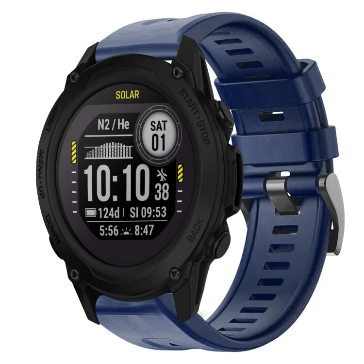 For Garmin Descent G1 Metal Buckle Solid Color Silicone Watch Band