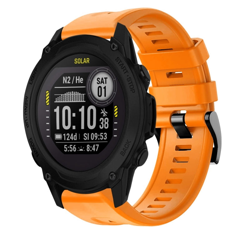 For Garmin Descent G1 Metal Buckle Solid Color Silicone Watch Band