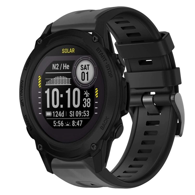 For Garmin Descent G1 Metal Buckle Solid Color Silicone Watch Band