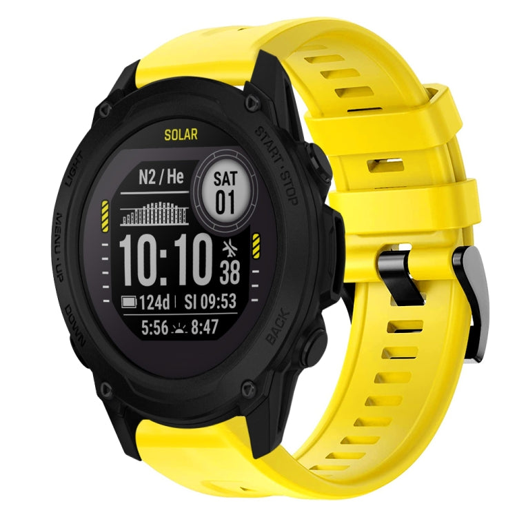 For Garmin Descent G1 Metal Buckle Solid Color Silicone Watch Band