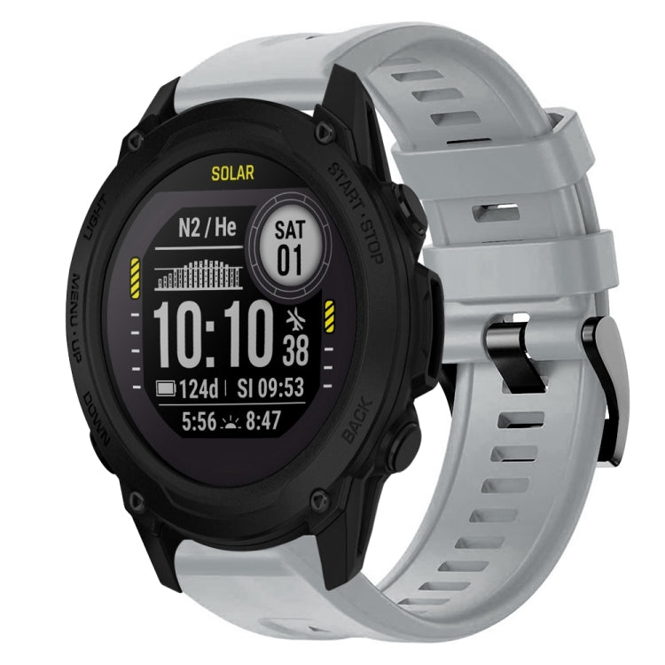 For Garmin Descent G1 Metal Buckle Solid Color Silicone Watch Band