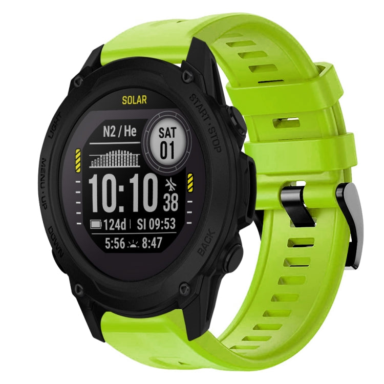 For Garmin Descent G1 Metal Buckle Solid Color Silicone Watch Band