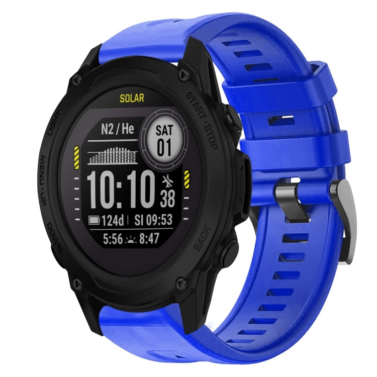 For Garmin Descent G1 Metal Buckle Solid Color Silicone Watch Band
