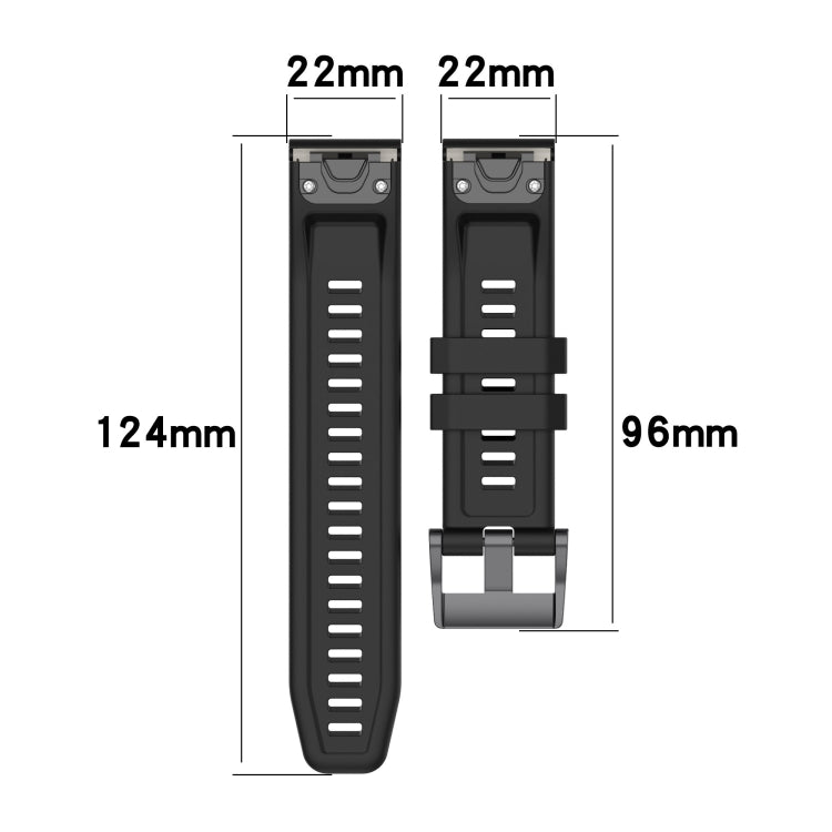 For Garmin Descent G1 Metal Buckle Solid Color Silicone Watch Band