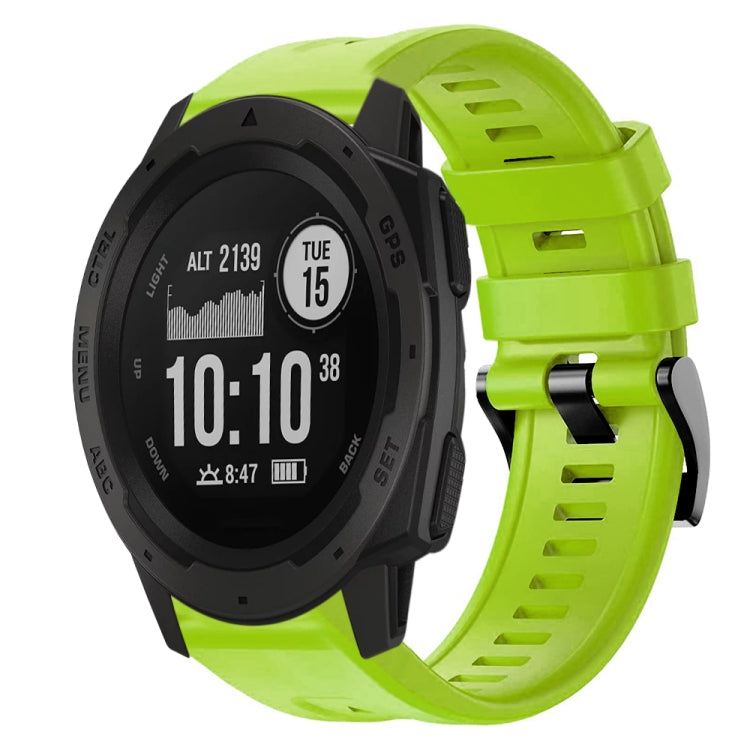 For  Garmin Instinct Metal Buckle Solid Color Silicone Watch Band