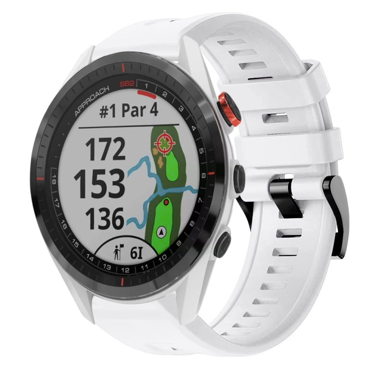For Garmin Approach S62 Metal Buckle Solid Color Silicone Watch Band