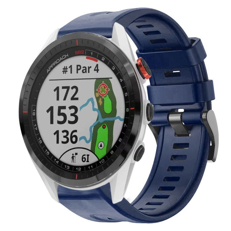 For Garmin Approach S62 Metal Buckle Solid Color Silicone Watch Band
