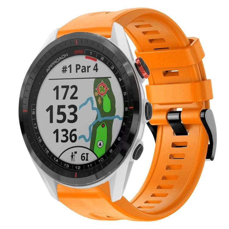 For Garmin Approach S62 Metal Buckle Solid Color Silicone Watch Band