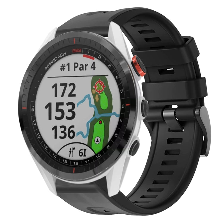 For Garmin Approach S62 Metal Buckle Solid Color Silicone Watch Band