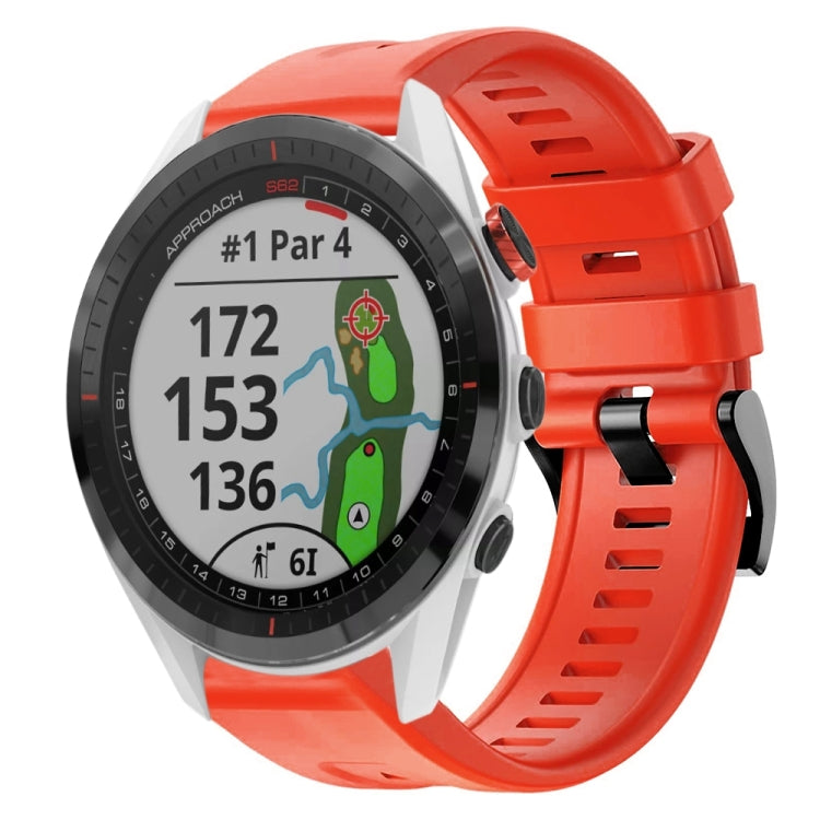 For Garmin Approach S62 Metal Buckle Solid Color Silicone Watch Band