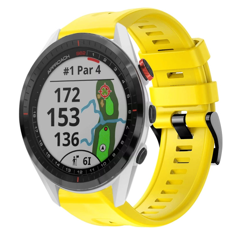 For Garmin Approach S62 Metal Buckle Solid Color Silicone Watch Band
