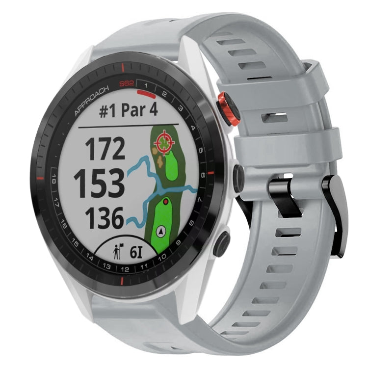 For Garmin Approach S62 Metal Buckle Solid Color Silicone Watch Band