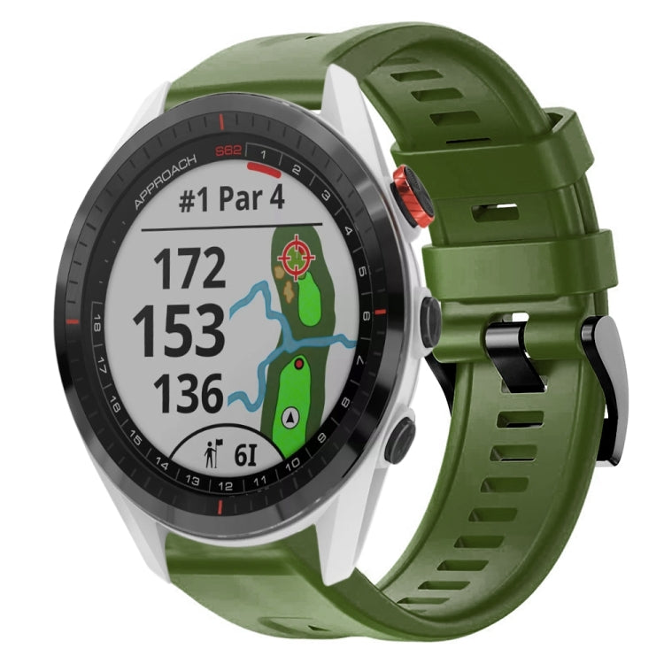 For Garmin Approach S62 Metal Buckle Solid Color Silicone Watch Band
