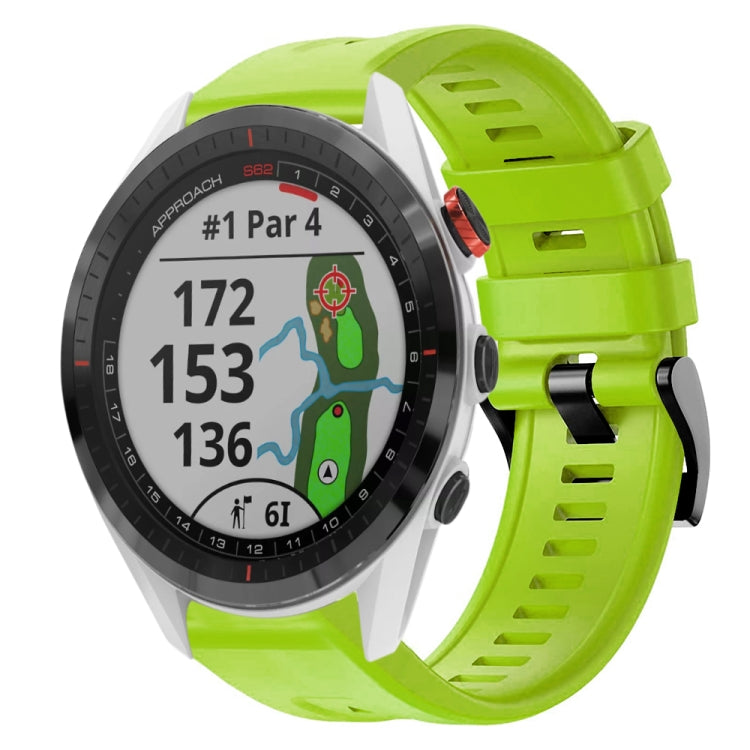 For Garmin Approach S62 Metal Buckle Solid Color Silicone Watch Band