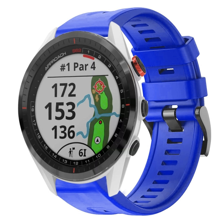 For Garmin Approach S62 Metal Buckle Solid Color Silicone Watch Band