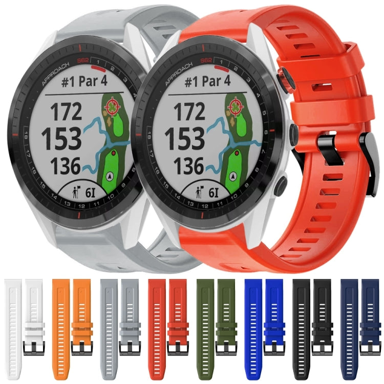 For Garmin Approach S62 Metal Buckle Solid Color Silicone Watch Band