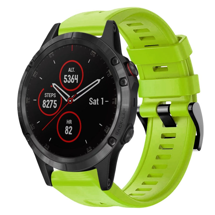 For Garmin Fenix 5 plus Metal Buckle Solid Color Silicone Watch Band