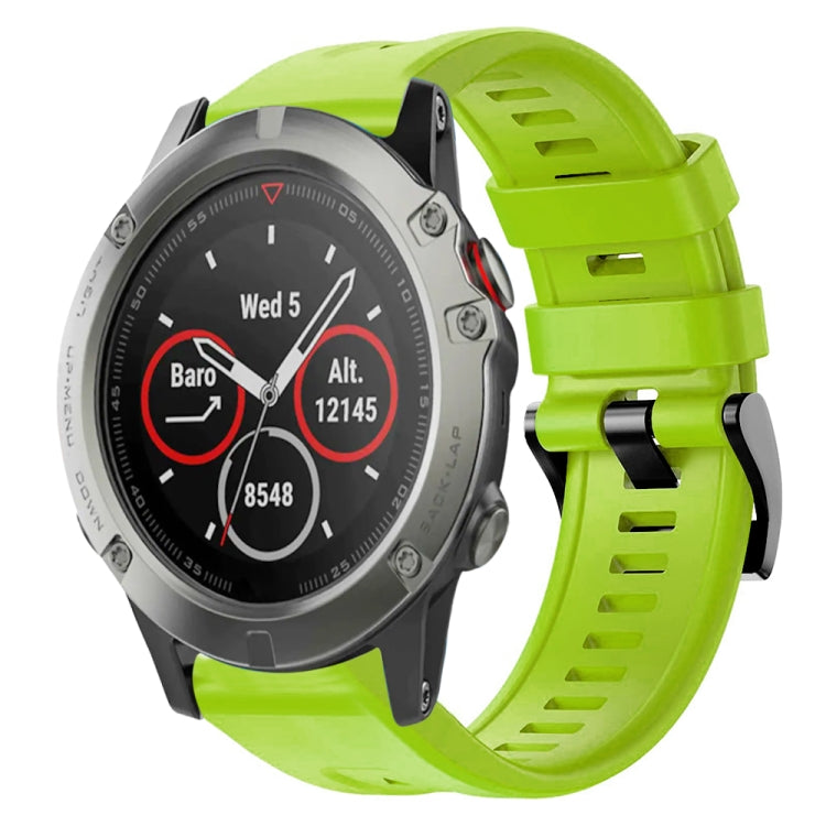 For Garmin Quatix 5 Metal Buckle Solid Color Silicone Watch Band