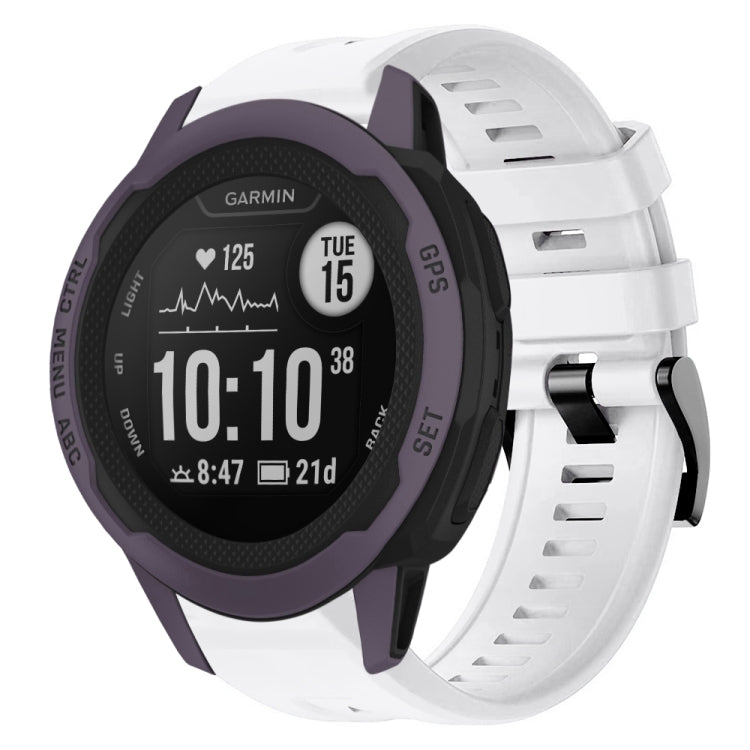 For Garmin Instinct 2S Metal Buckle Solid Color Silicone Watch Band