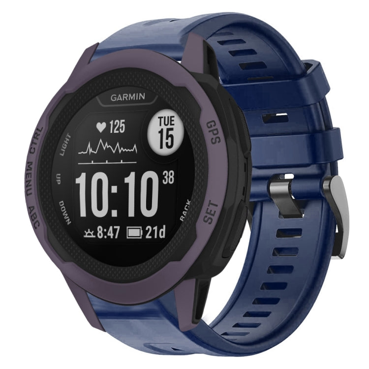 For Garmin Instinct 2S Metal Buckle Solid Color Silicone Watch Band