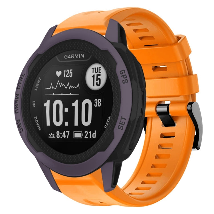 For Garmin Instinct 2S Metal Buckle Solid Color Silicone Watch Band