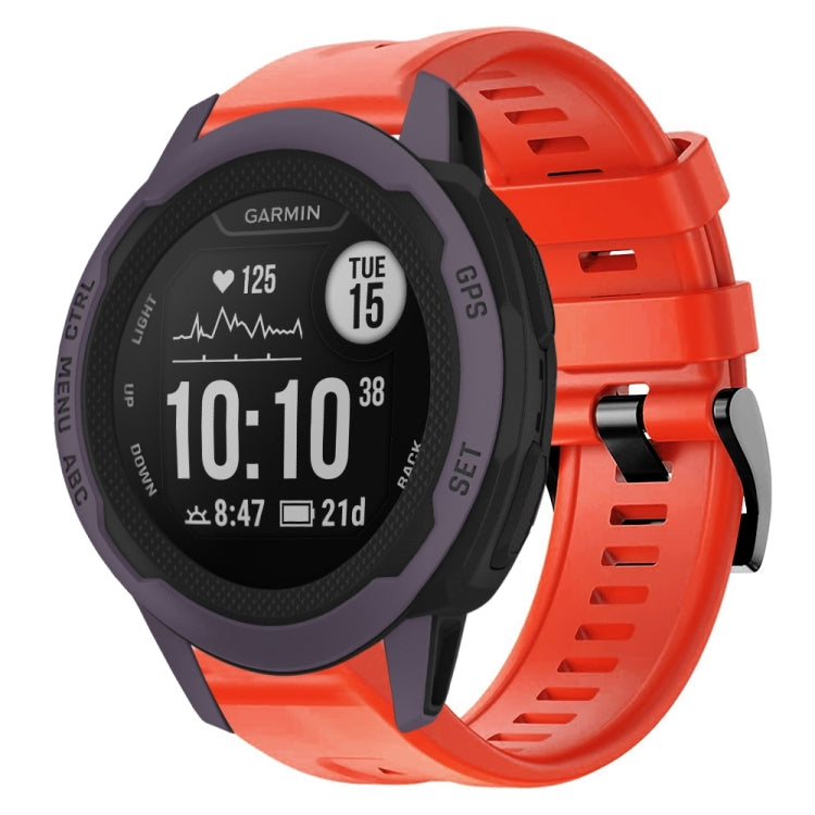 For Garmin Instinct 2S Metal Buckle Solid Color Silicone Watch Band