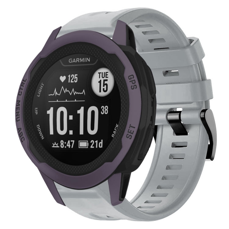 For Garmin Instinct 2S Metal Buckle Solid Color Silicone Watch Band