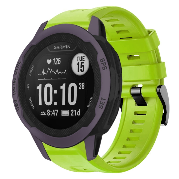 For Garmin Instinct 2S Metal Buckle Solid Color Silicone Watch Band