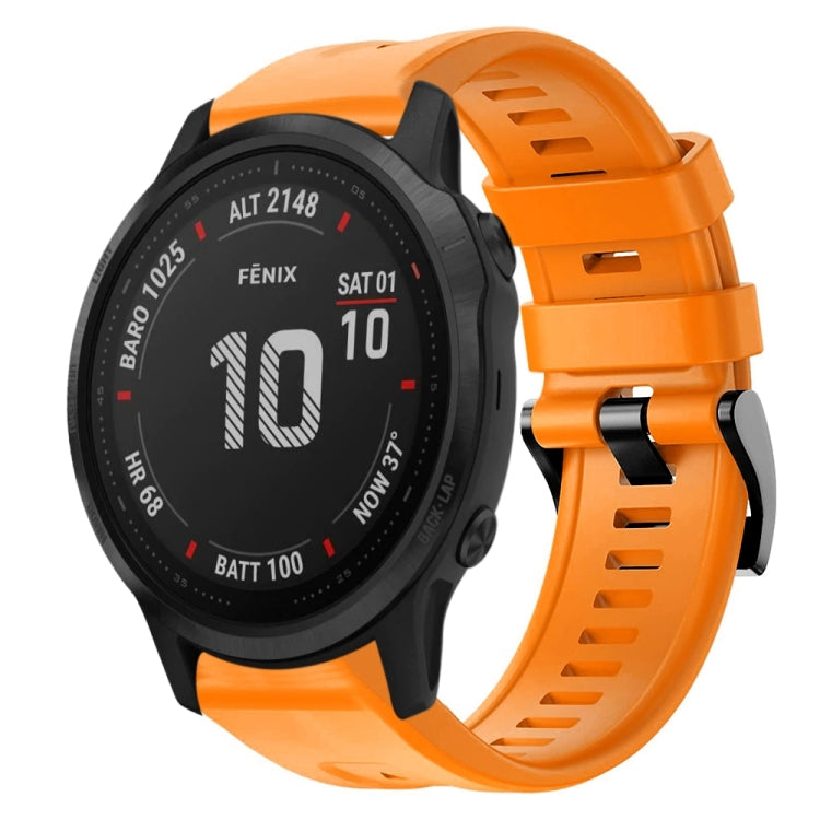 For Garmin Fenix 6S Pro Metal Buckle Solid Color Silicone Watch Band