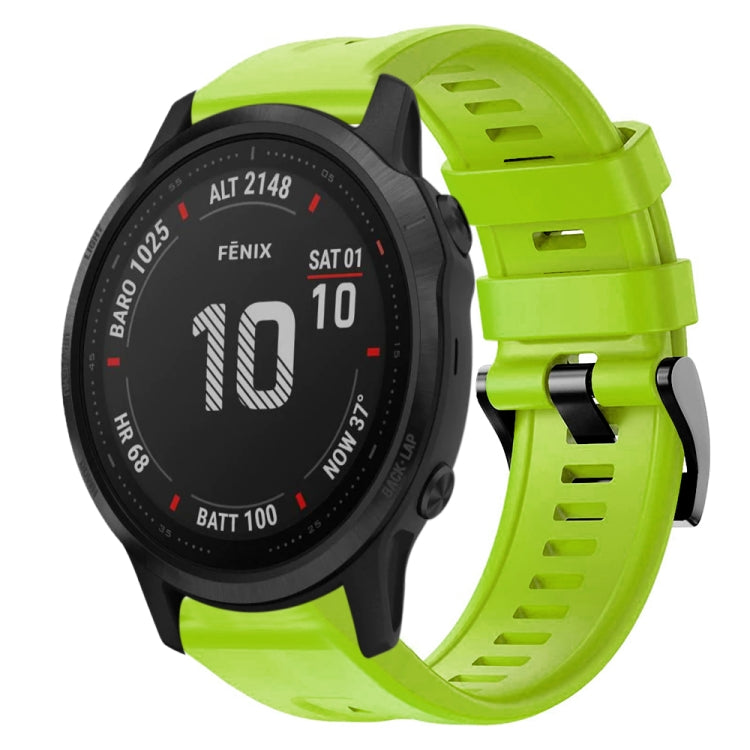 For Garmin Fenix 6S Pro Metal Buckle Solid Color Silicone Watch Band