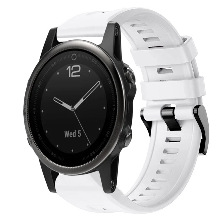 For Garmin Fenix 5S Metal Buckle Solid Color Silicone Watch Band