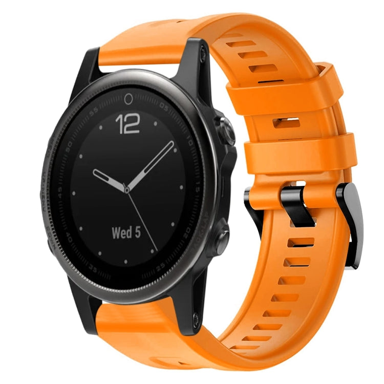 For Garmin Fenix 5S Metal Buckle Solid Color Silicone Watch Band