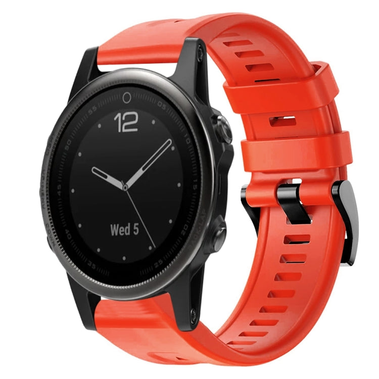 For Garmin Fenix 5S Metal Buckle Solid Color Silicone Watch Band