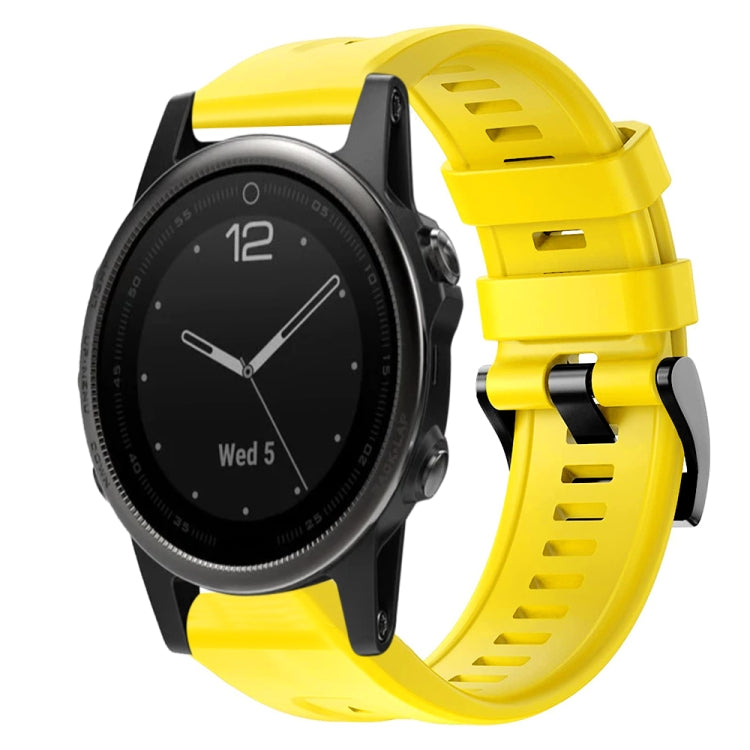 For Garmin Fenix 5S Metal Buckle Solid Color Silicone Watch Band