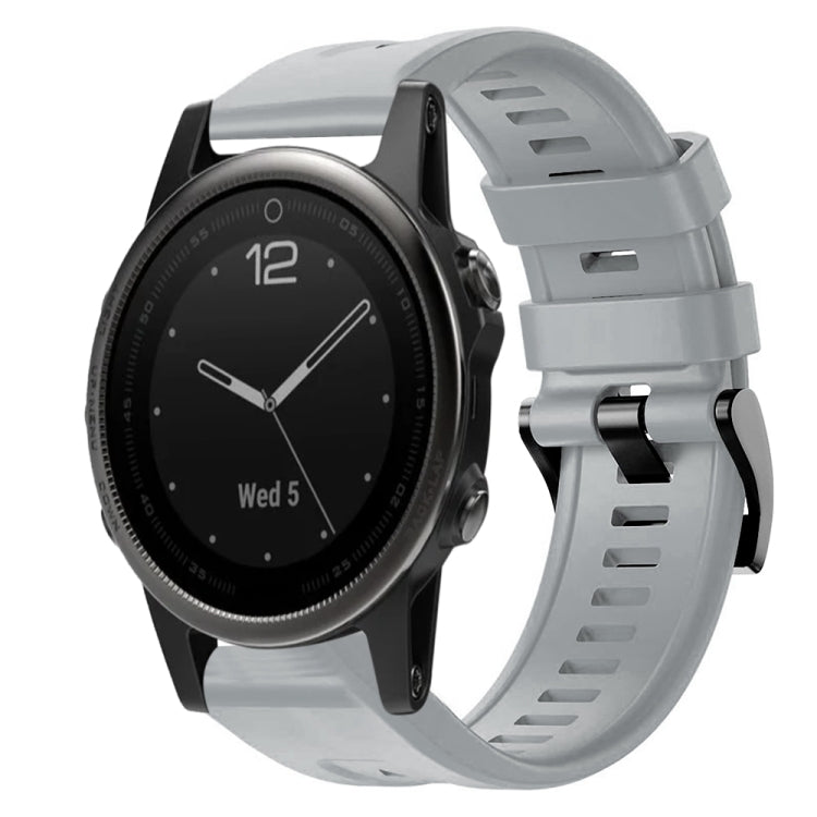 For Garmin Fenix 5S Metal Buckle Solid Color Silicone Watch Band