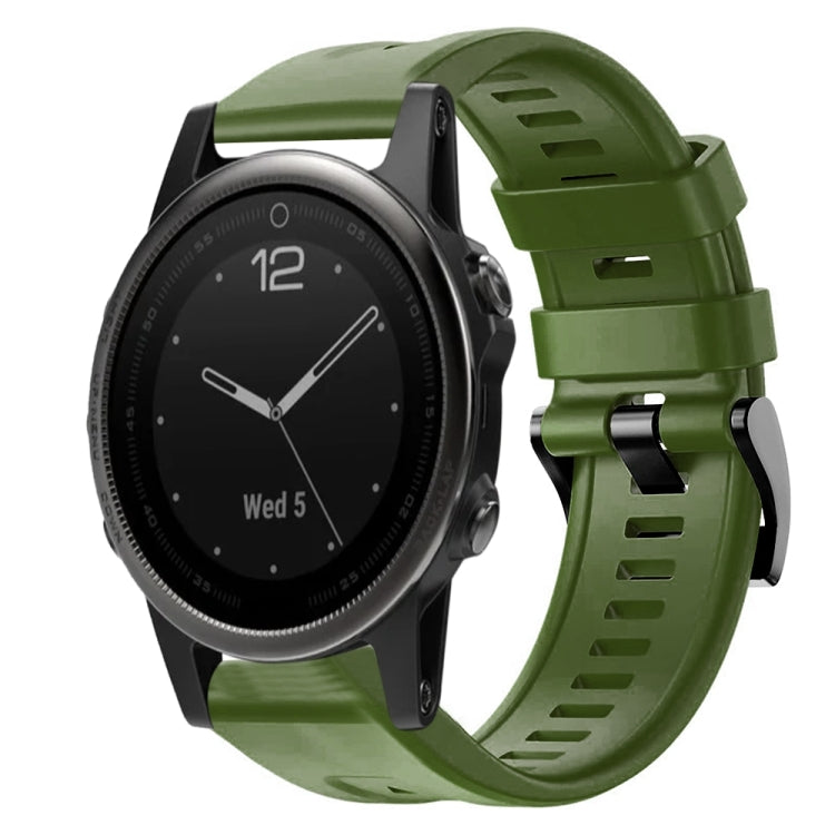 For Garmin Fenix 5S Metal Buckle Solid Color Silicone Watch Band