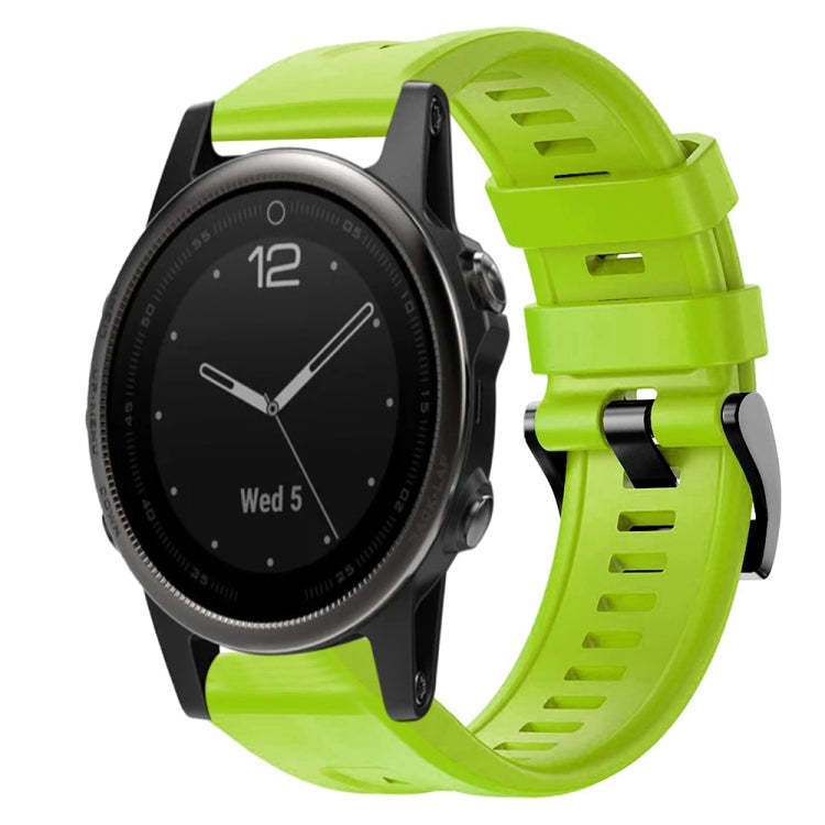 For Garmin Fenix 5S Metal Buckle Solid Color Silicone Watch Band