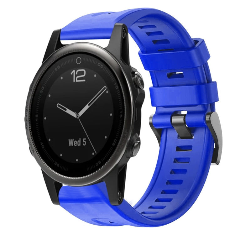 For Garmin Fenix 5S Metal Buckle Solid Color Silicone Watch Band