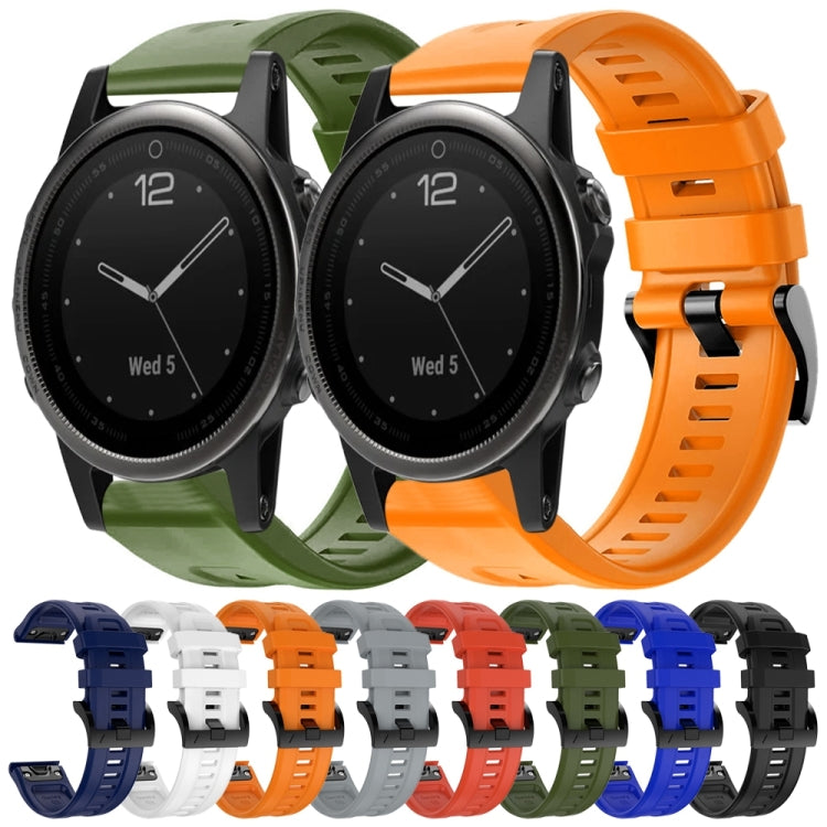For Garmin Fenix 5S Metal Buckle Solid Color Silicone Watch Band