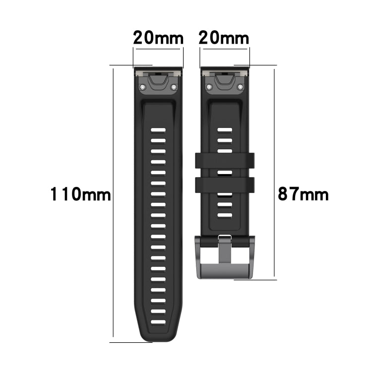 For Garmin Fenix 5S Plus Metal Buckle Solid Color Silicone Watch Band