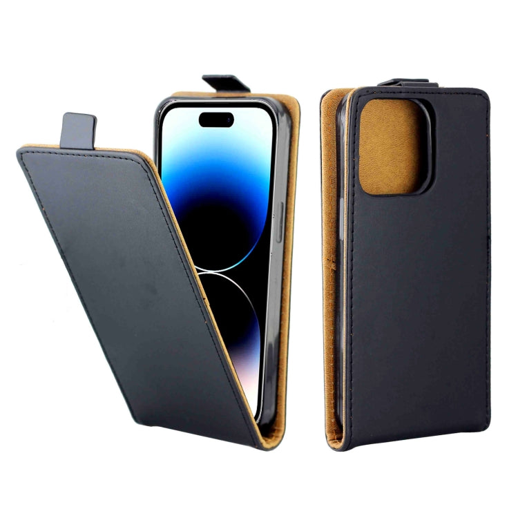 For  iPhone 14 Pro Max Vertical Flip Leather Phone Case with Card Slot(Black)