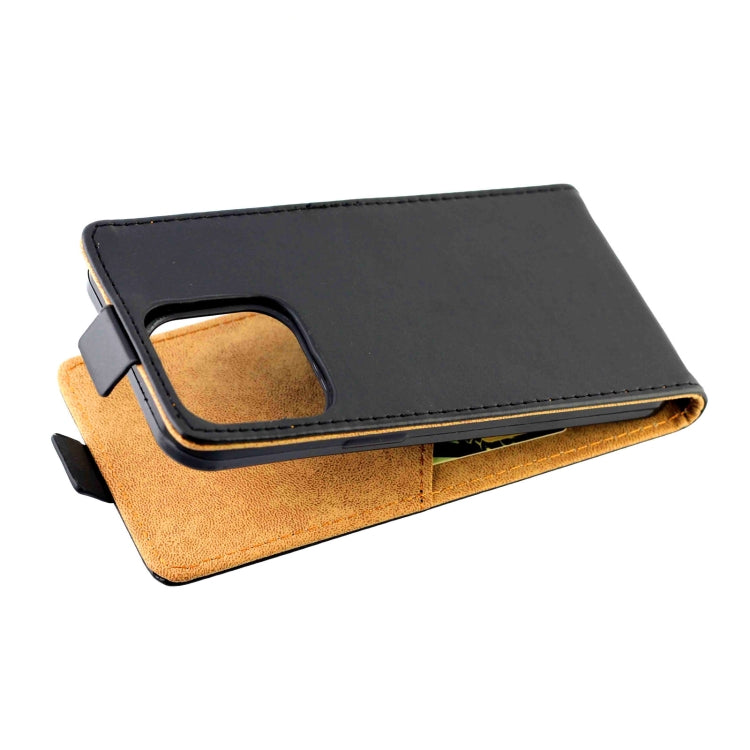 For  iPhone 14 Pro Max Vertical Flip Leather Phone Case with Card Slot(Black)