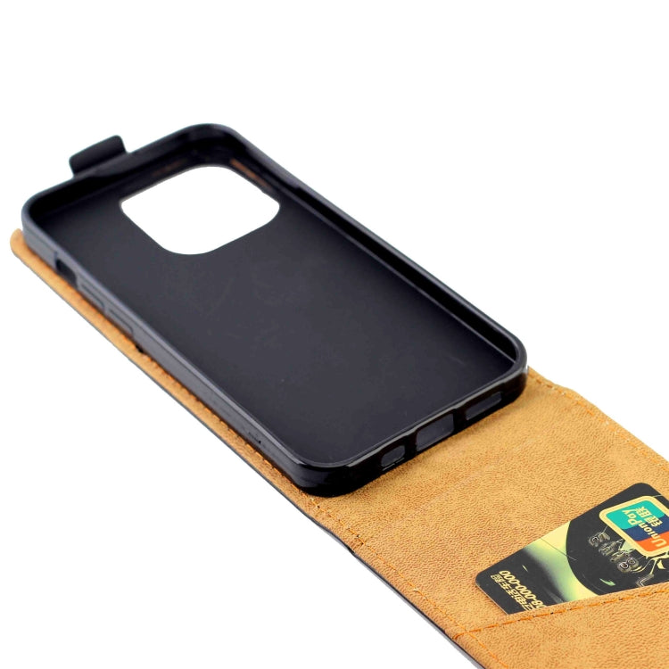 For  iPhone 14 Pro Max Vertical Flip Leather Phone Case with Card Slot(Black)