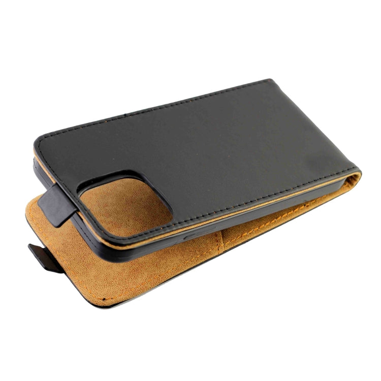 For iPhone 14 Plus Vertical Flip Leather Phone Case with Card Slot(Black)