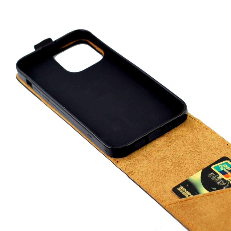 For iPhone 14 Plus Vertical Flip Leather Phone Case with Card Slot(Black)